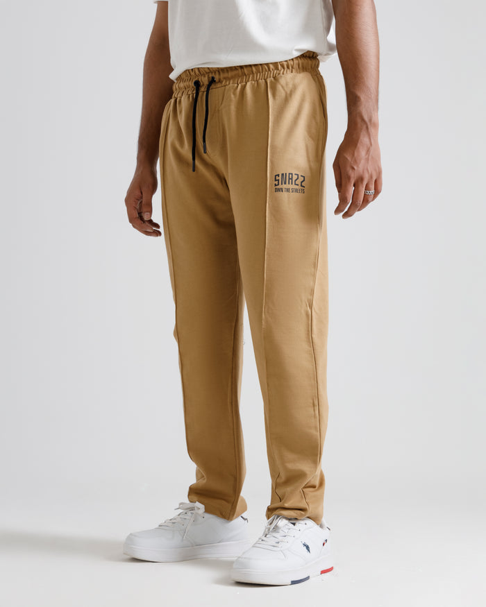 Hazelnut Straight- leg Pleated Trouser