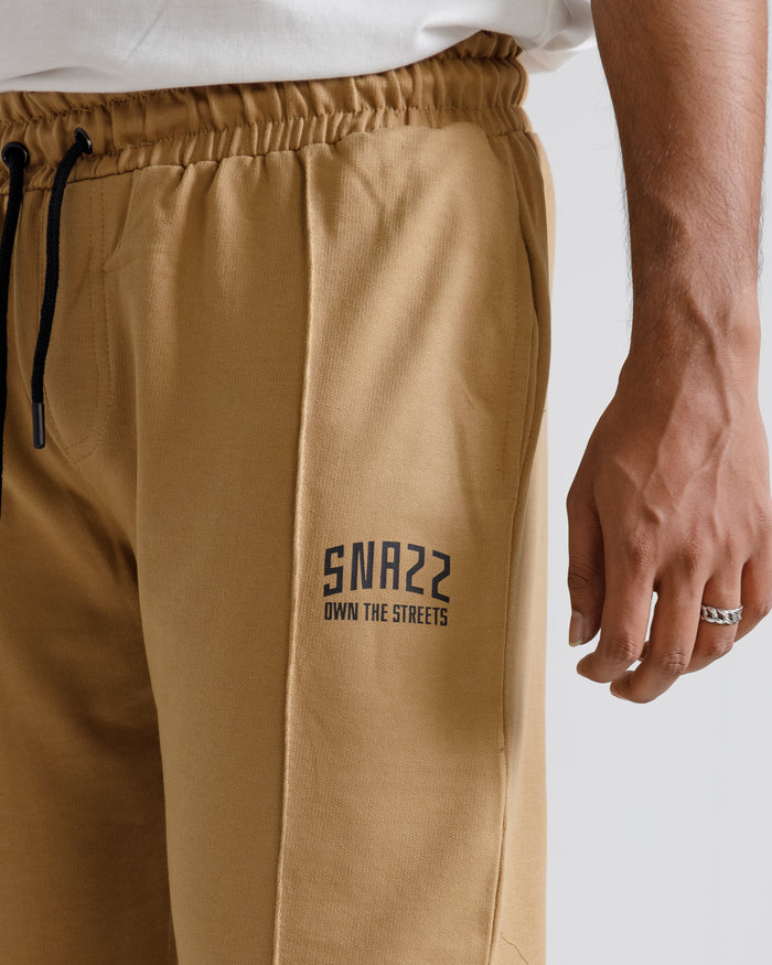 Hazelnut Straight- leg Pleated Trouser