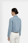 Ice Blue - Cropped Denim Jacket