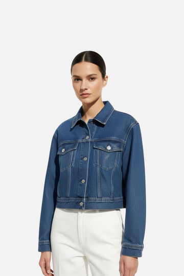 Indigo Blue - Cropped Denim Jacket