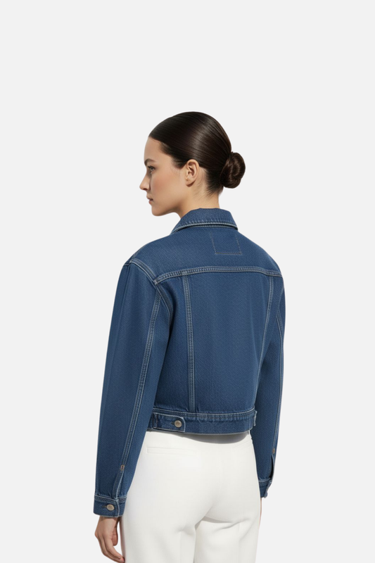 Indigo Blue - Cropped Denim Jacket