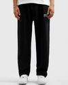 Black Straight- leg Pleated Trouser