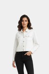 White - Cropped Denim Jacket