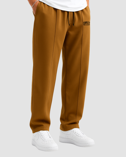 Hazelnut Straight- leg Pleated Trouser