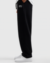 Black Straight- leg Pleated Trouser