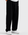 Black Straight- leg Pleated Trouser