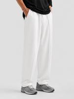 Basic Straight- leg Pleated Trouser