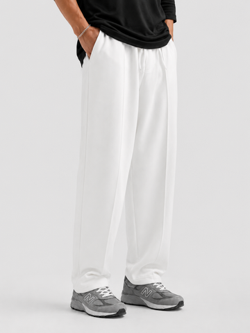 Basic Straight- leg Pleated Trouser