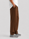 Basic Straight- leg Pleated Trouser