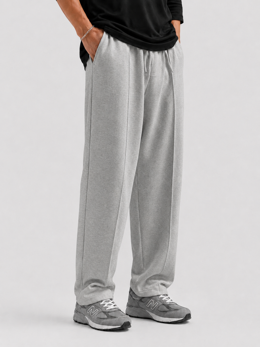 Basic Straight- leg Pleated Trouser