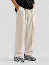Basic Straight- leg Pleated Trouser
