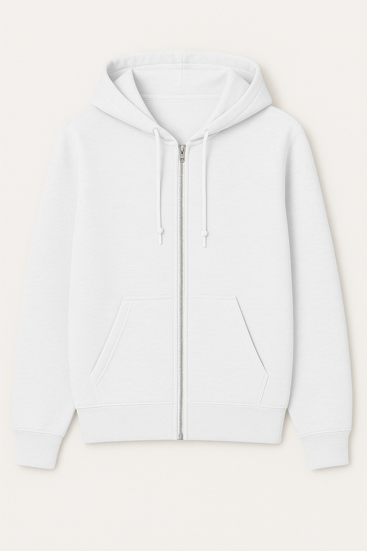 White - Zipper Hoodie