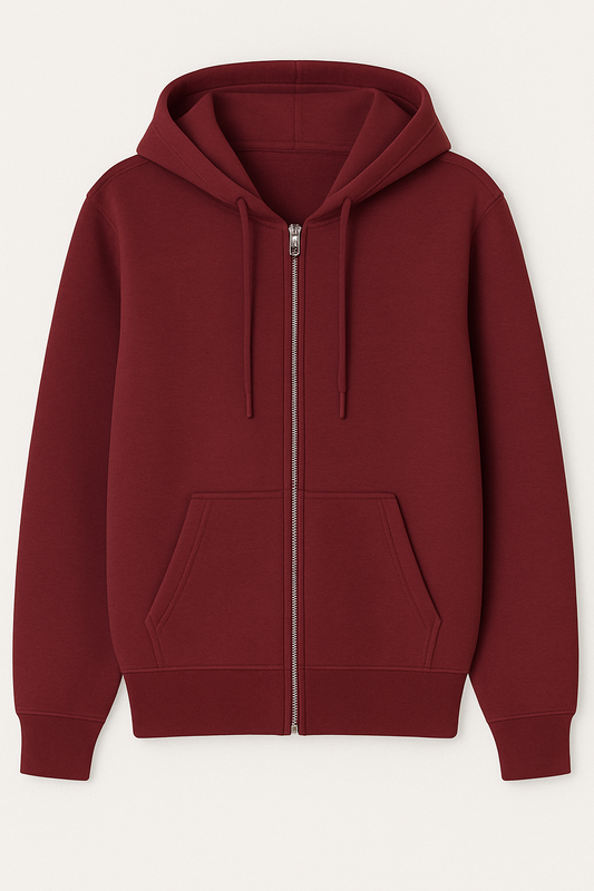 Burgundy - Zipper Hoodie