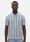 Grey zigzag knitted polo