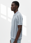 Grey zigzag knitted polo