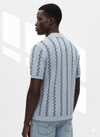 Grey zigzag knitted polo