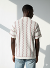 Maroon zigzag knitted polo