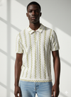 Green zigzag knitted polo
