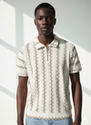 Brown zigzag knitted polo
