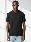 Black knitted polo