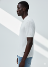 White knitted polo