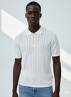 White knitted polo