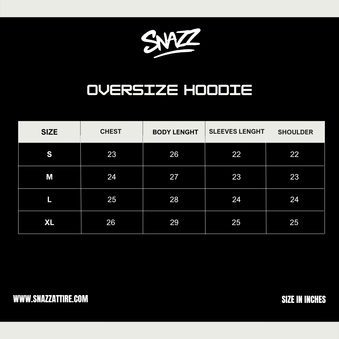 Core - Hazelnut Hoodie Size Chart